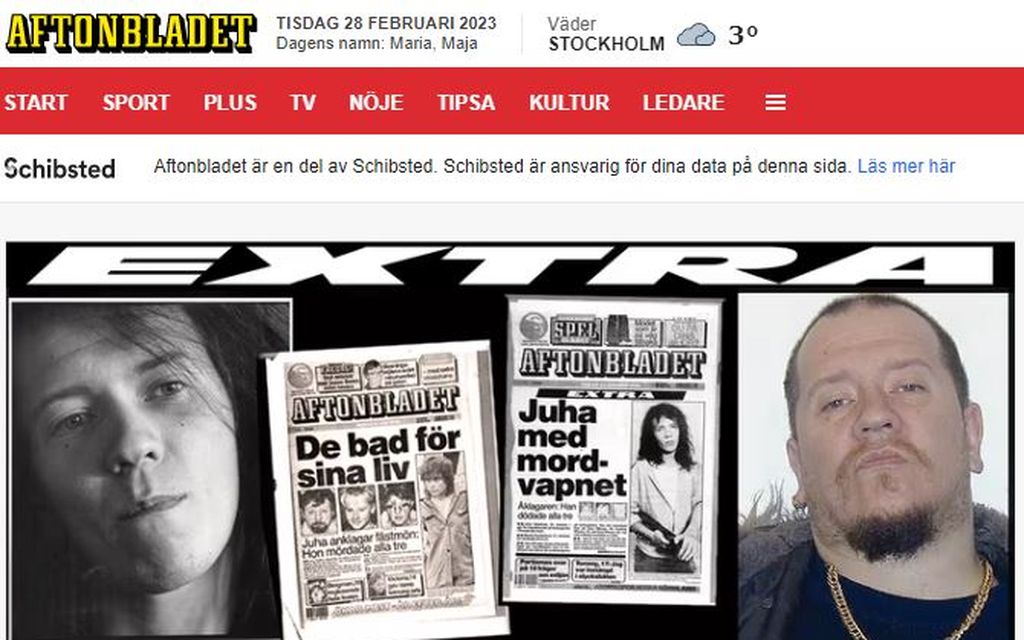 Kolmois­murhaaja Juha Valjakkala on kuollut – Nousi pääuutiseksi Ruotsissa