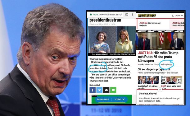 Somessa leviävä kuva osoittaa ruotsalaismedioiden Suomi-tuntemuksen tason -  ”Suomen pääministeri Sauli Niinistö”