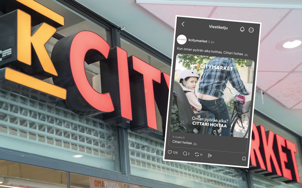Pakaroiden väli vilkkuu K-citymarketin mainoksessa – Näin vastaa Kesko