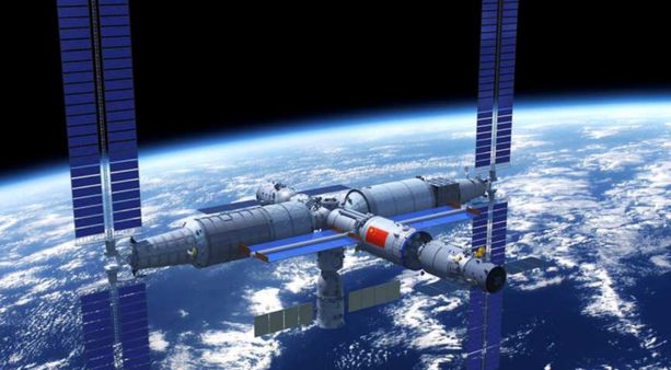 Kiinan Tiangong-avaruusasema kiertää matalalla radalla 340-450 kilometrin korkeudella Maasta.