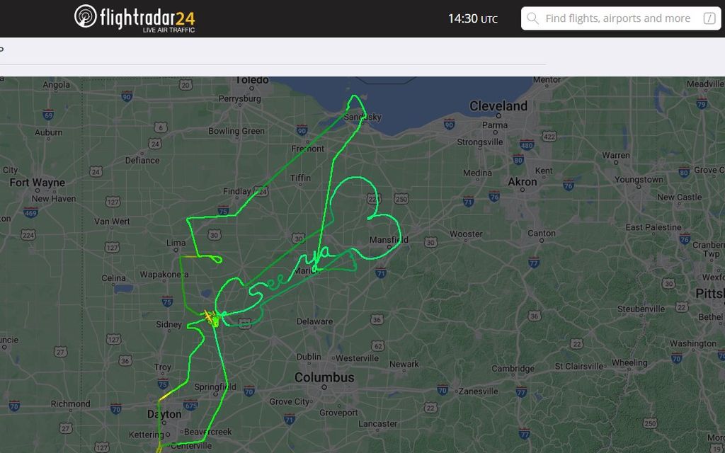 Kuva: Flightradar-palveluun tallentui hävytön näky