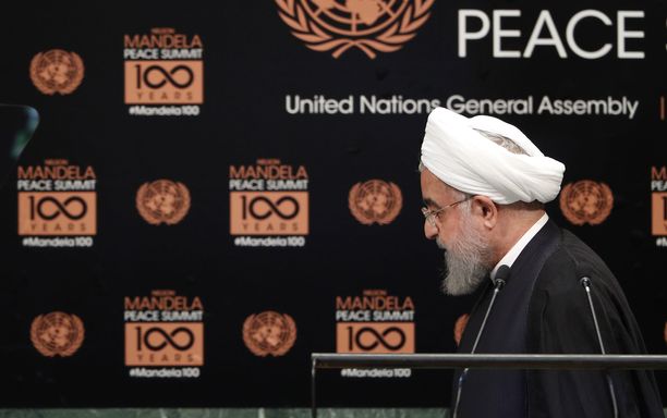 Iranin presidentti Hassan Rouhani osallistuu YK:n yleiskokoukseen Yhdysvalloissa. 