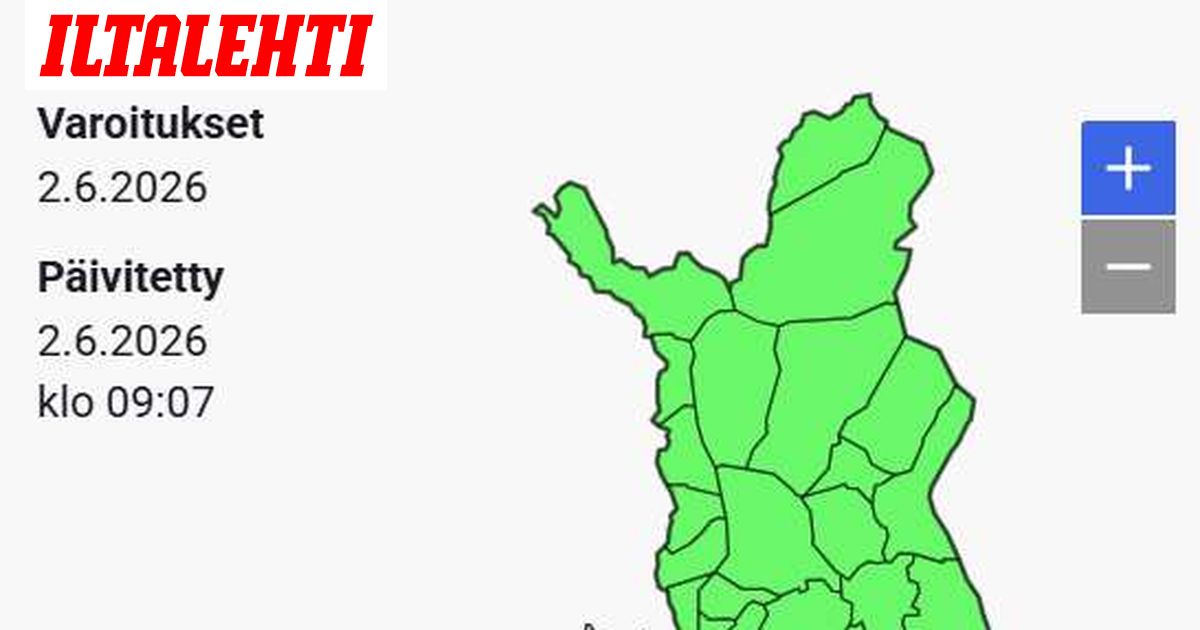 Täällä sataa pian rankasti – Varoitus annettu
