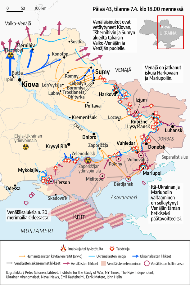 Ukrainan sota, päivä 43