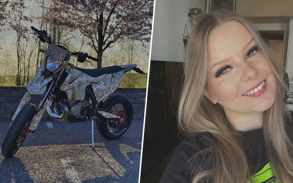 Ella, 24, tuunasi moottoripyörän, joka kääntää katseita
