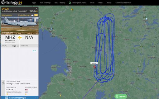 Yhdysvaltain lentokone sahasi tunteja ympyrää Pohjois-Suomen taivaalla