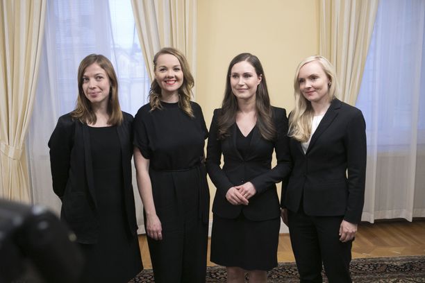Hallituksen kärjessä on nuorten naisten nelikko: Li Andersson, Katri Kulmuni, Sanna Marin ja Maria Ohisalo.