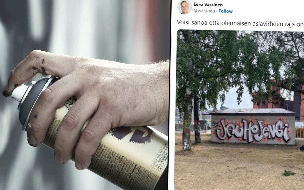 Helsingistä löytyi valtava Jauhojengi-graffiti ja ”terveiset Sannalle”