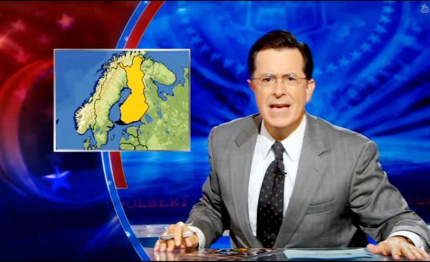 Suosikkijuontaja Stephen Colbert pilkkasi Suomea tv-yleisön edessä.