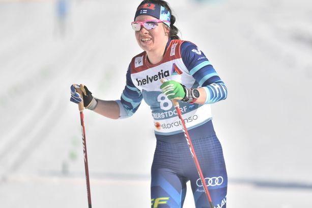 Krista Pärmäkoski oli kahdeksas lauantaina 30 kilometrin MM-startissa.