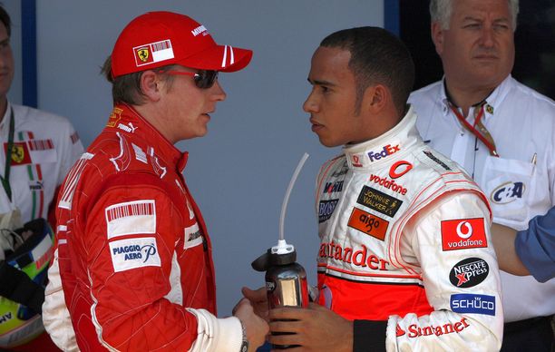 Kimi Räikkönen ja Lewis Hamilton kävivät tiukan taiston maailmanmestaruudesta kaudella 2007.