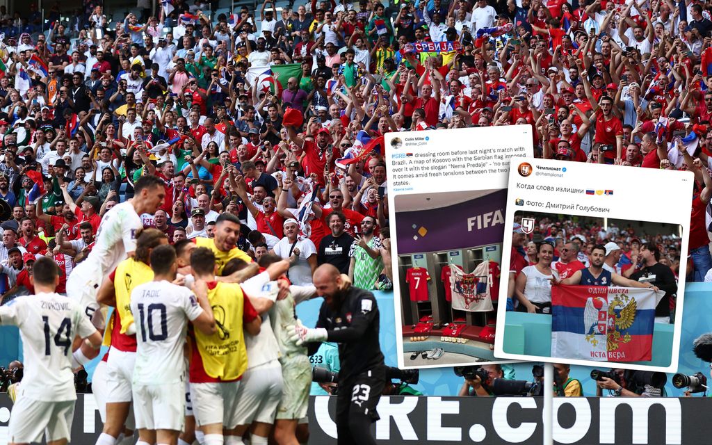 Venäjän lippu ilmestyi MM-stadionille – Serbian pukukopista löytyi vielä rajumpi kannanotto