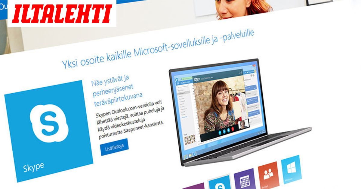 Minne Katosi Outlookin Skype Painike