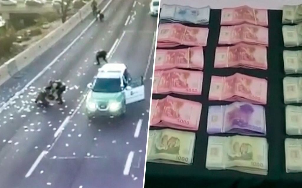 Ryöstösaalis levisi pitkin moottoritietä Chilessä – poliisit jäivät noukkimaan seteleitä