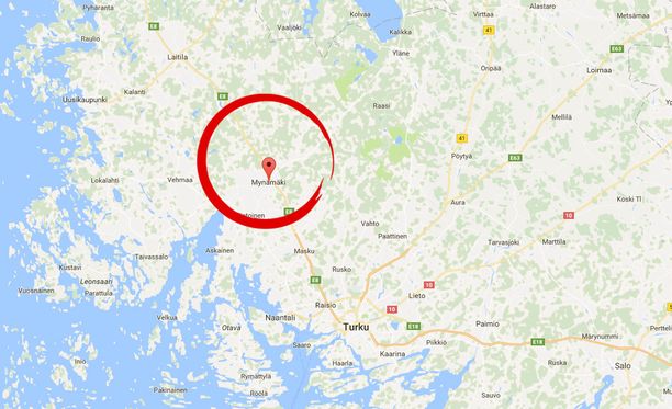 Onnettomuus sattui Porintiellä Mynämäellä torstaina iltapäivällä.