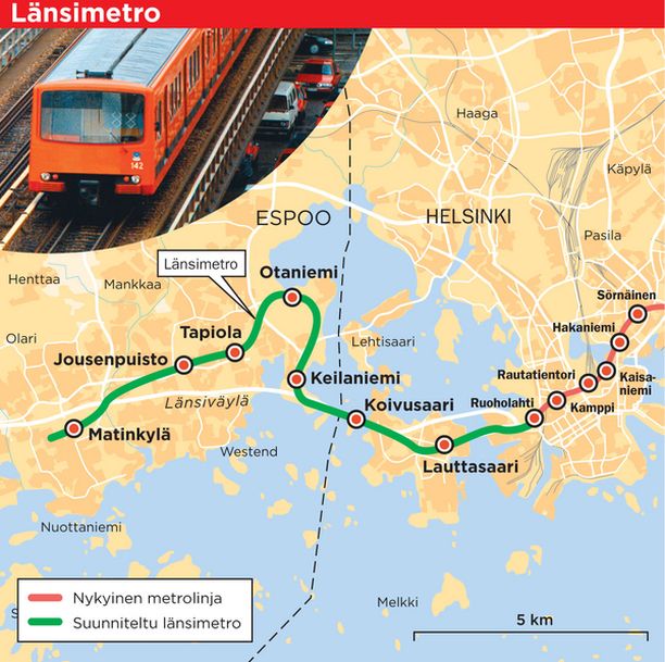 Länsimetro nytkähti eteenpäin