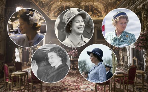 Kuningatar Elisabetia on näytellyt The Crown -sarjassa kolme eri  näyttelijää – kuka on näköisin?