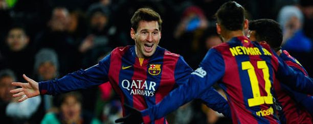 Leo Messi (vas.) ja Neymar ovat FC Barcelonan suurimpia tähtiä.