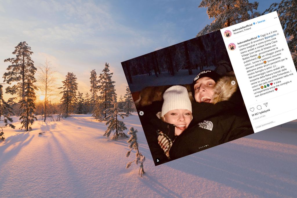 Rovaniemi mainittu! Maailmantähdet viihtyvät Suomen Lapissa – Playboy-kaunotar ja kuuluisa jalkapalloilija nauttivat lumesta riehakkaina