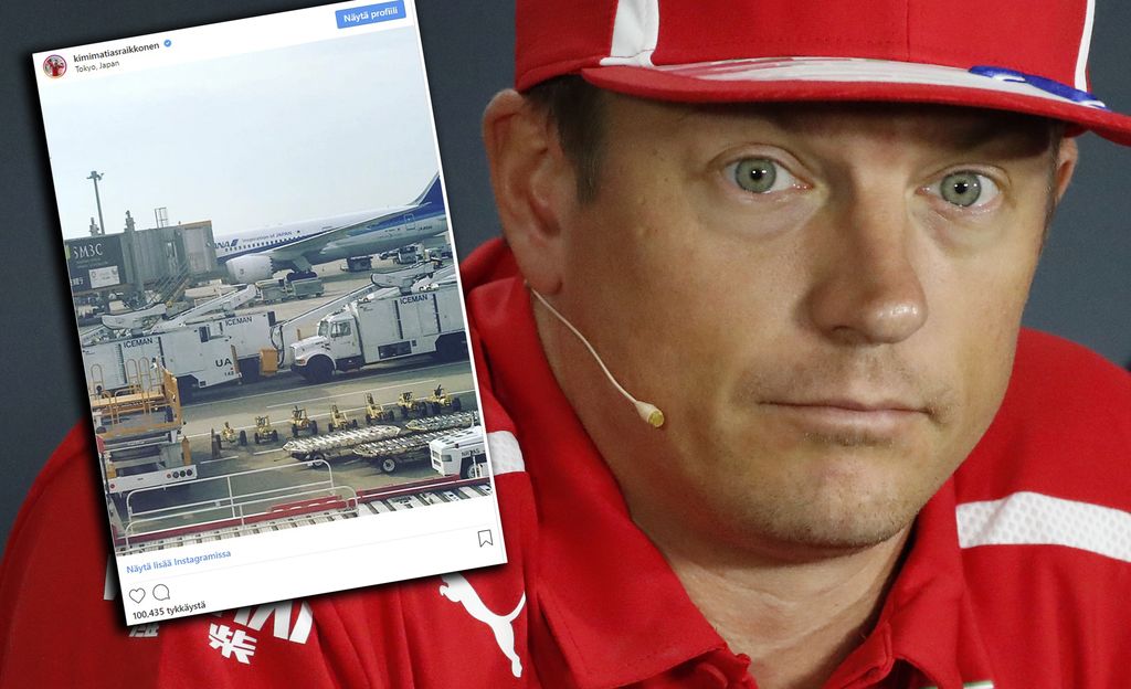 Hauska kuva: Kimi Räikkönen bongasi lempinimensä Tokion lentokentältä - ”Jengini”