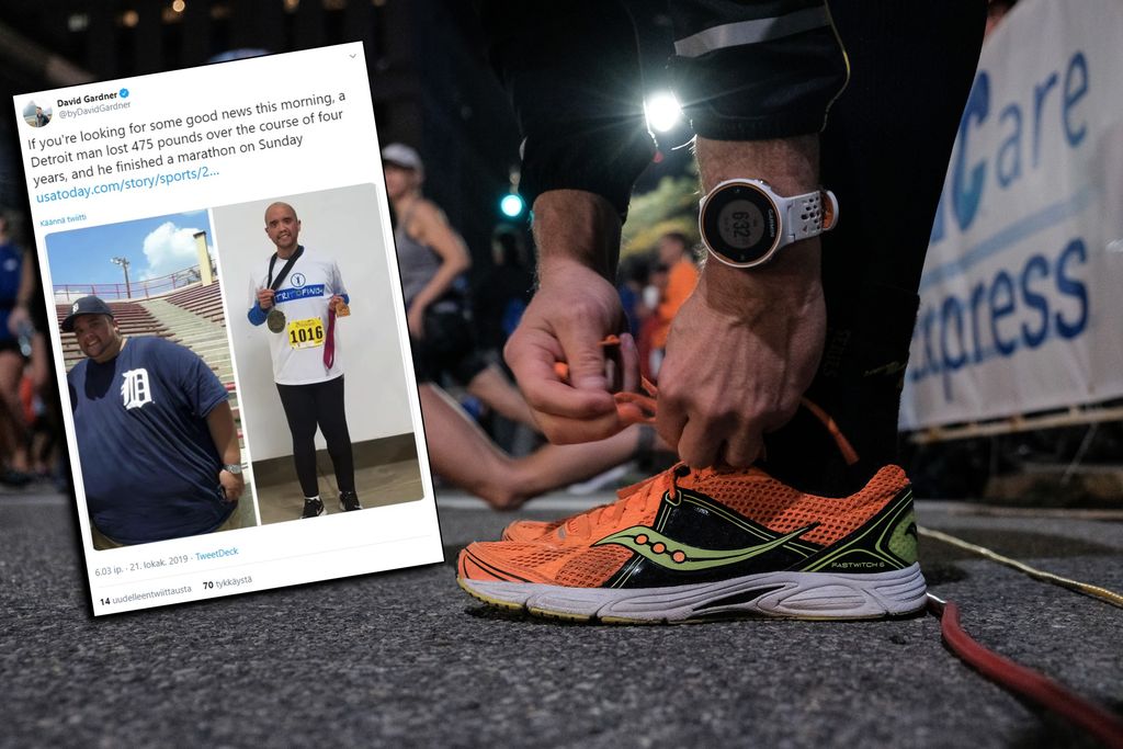 Lääkäri antoi kuolemantuomion – yhdysvaltalaismies laihdutti 215 kiloa ja juoksi maratonin, kuva näyttää uskomattoman muutoksen