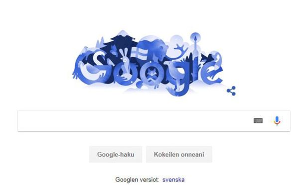 Google huomioi Suomen satavuotisjuhlan - etusivulla komeilee Suomi-aiheinen  doodle