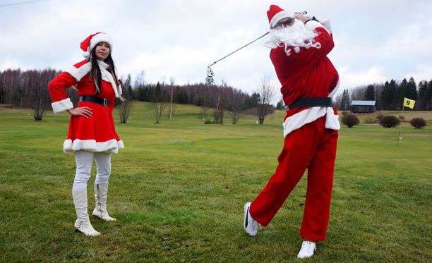 Vuonna 2013 Etelä-Suomessa oli vain kolme päivää ennen joulua niin lämmintä ja vehreää, että Joulupukki intoutui golfaamaan.