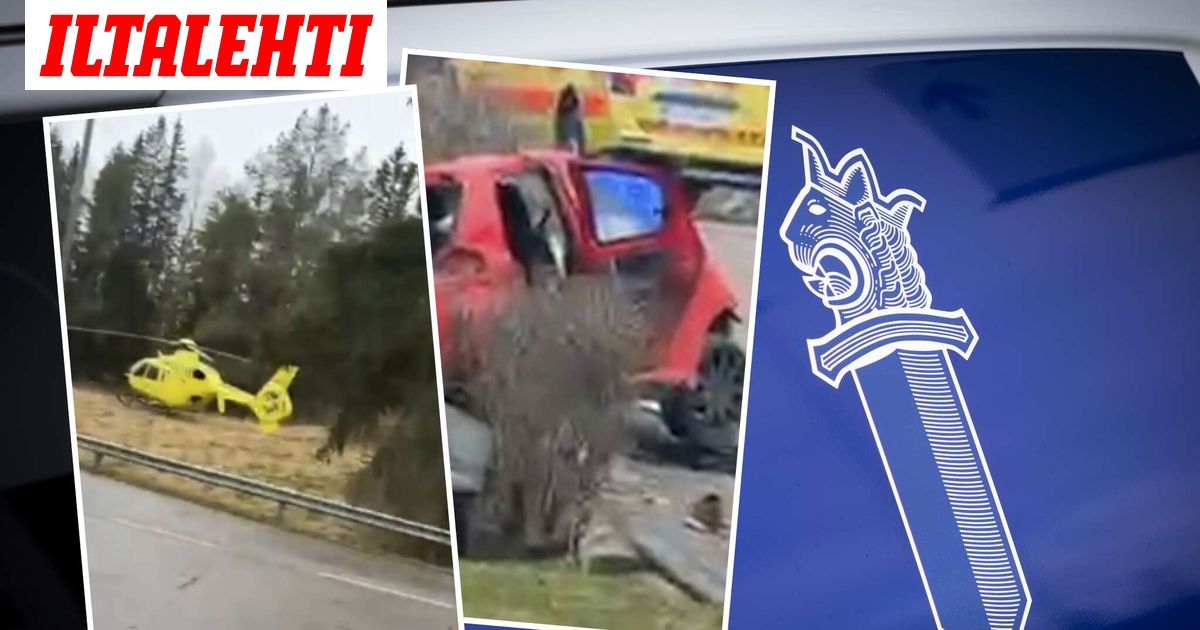 Paha ulosajo Nurmijärvellä, kuljettajalle vakavat vammat: ”Ei hirveän hyvältä näyttänyt”