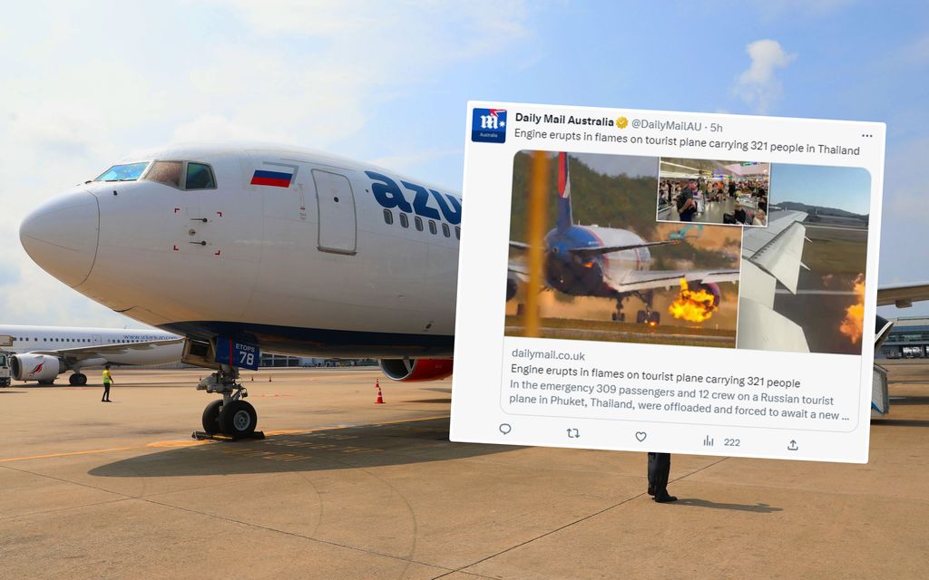Venäläisen matkustaja­koneen moottori syttyi liekkeihin Thaimaan Phuketissa – Pysäytti kentän lento­liikenteen tunneiksi