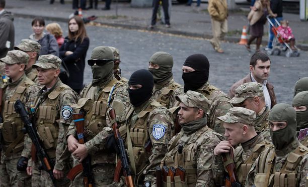 Ukrainalaisia sotilaita Kiovassa kuvattuna viime syyskuussa.