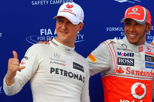 Michael Schumacher ja Lewis Hamilton jakoivat kilparadat kolmen kauden ajan.