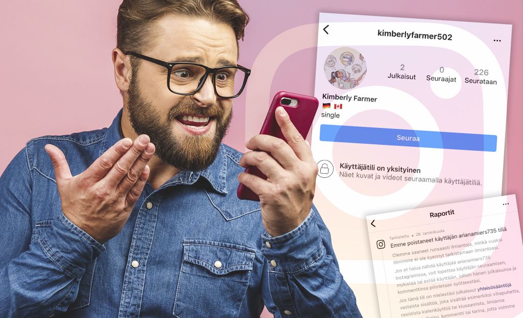 Oudot valeprofiilit jahtaavat suomalaisia Instagramissa – näin tunnistat, onko seuraajasi aito