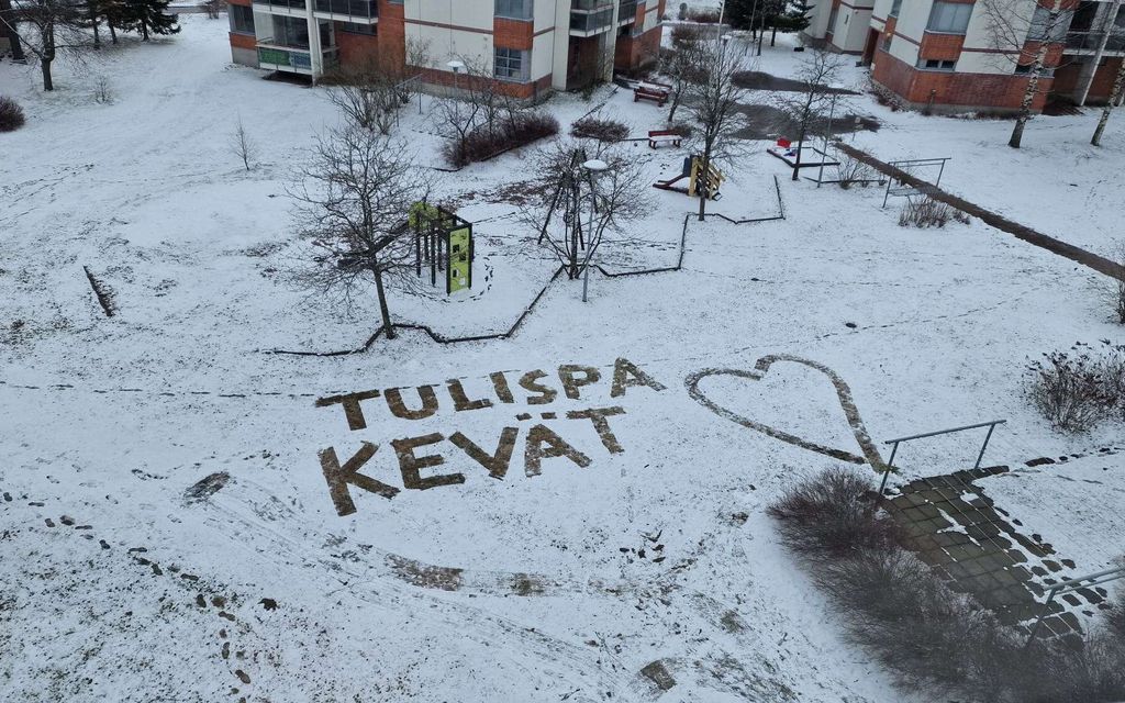 Kaino pyyntö lumessa tiivistää suomalaisten tunnelmat – Tältä näyttää todellinen takatalvi
