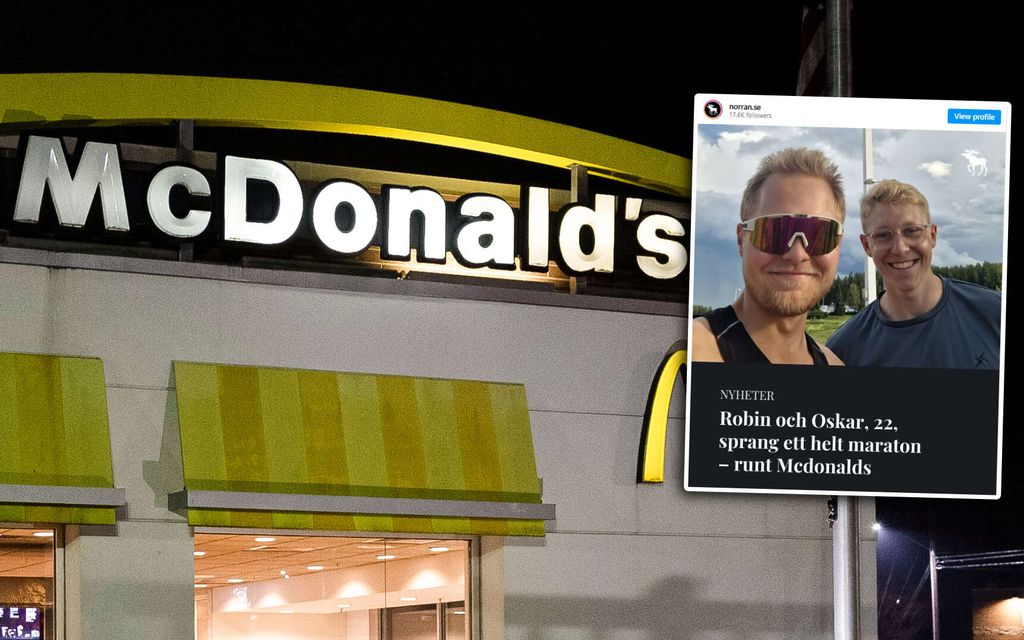 Oscar ja Robin juoksivat maratonin McDonald'sin ympärillä