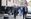 13. kesäkuuta 2017. Joukko perussuomalaisten kansanedustajia marssii Kaj Turusen (vasemmalla), Sampo Terhon (keskellä) ja Simon Elon (oikealla) johdolla ilmoittamaan eroavansa PS:n eduskuntaryhmästä. Ryhmästä tuli myöhemmin siniset, josta Turunen loikkasi taannoin kokoomukseen. Toisessa rivissä marssiva Kike Elomaa jäi lopulta perussuomalaisiin.
