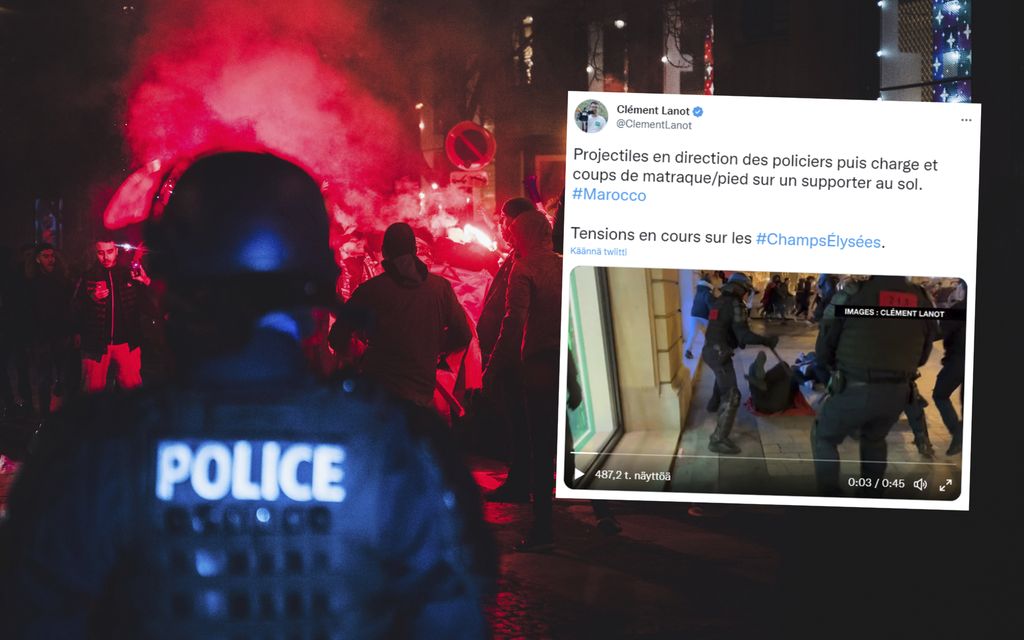Järkyttävä video: Poliisit potkivat ja hakkasivat futisfania Ranskassa
