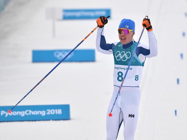 Iivo Niskanen pääsi tuulettamaan Pyeongchangissa uransa toista olympiavoittoa.