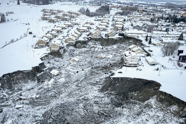 Maanvyöry teki tuhojaan Norjan Gjerdrumissa joulukuun 30. päivänä.