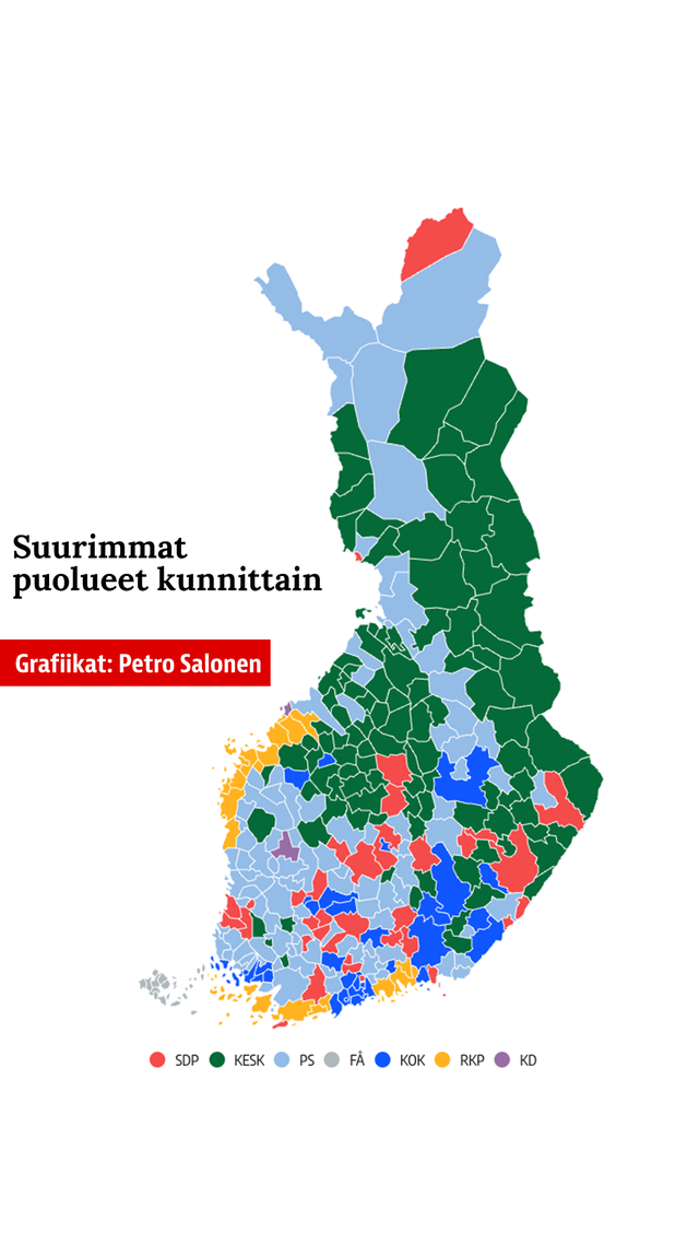 Grafiikka Näyttää Suurimmat Puolueet Kunnittain | Iltalehti