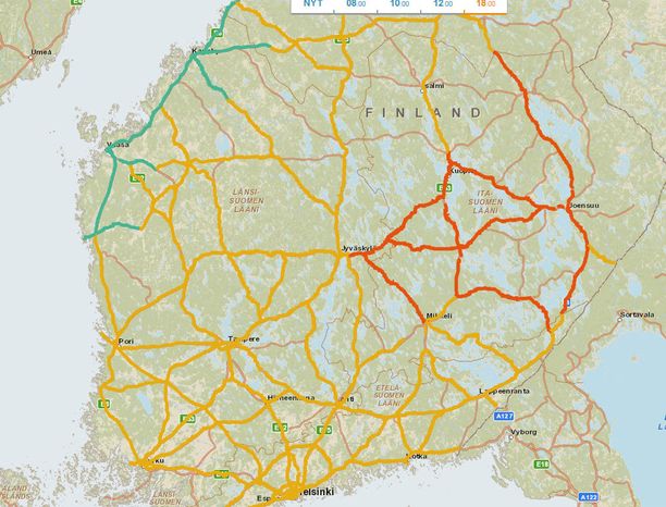 Kova tuuli ja lumipyry heikentävät ajokeliä - katso kartat pahimmista teistä