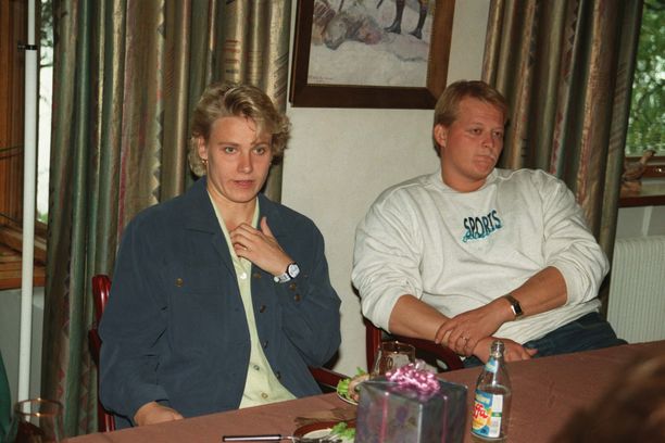 Heli Rantanen ja Seppo Räty kuvattuna Atlantan olympiakisojen jälkeen syyskuussa 1996.