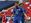 Olivier Giroud tuulettaa avausmaaliaan Manchester Unitedia vastaan. Giroudin takana ranskalaisen maalia juhlii Reece James.