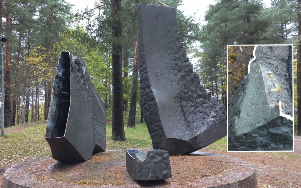 Härski rälläkkä­hyökkäys Tampereella: Muistomerkki tuhottiin, patsas varastettiin kokonaan