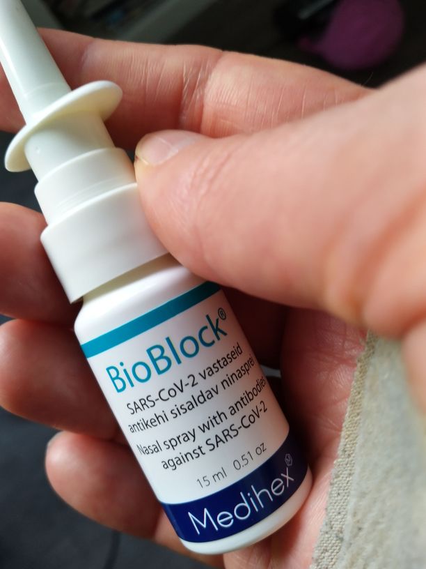 BioBlock-nenäsuihke menee nyt Virossa kuumille kiville. Suihkeen on määrä antaa suoja koronavirusta vastaan neljän tunnin ajaksi. 