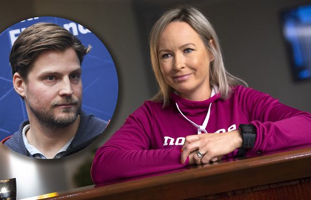 Ville Oksanen (vas.) toimii Suomen naisten hiihtomaajoukkueen päävalmentaja. Riitta-Liisa Roponen, 41, ei ole tällä kaudella mukana maajoukkueessa.