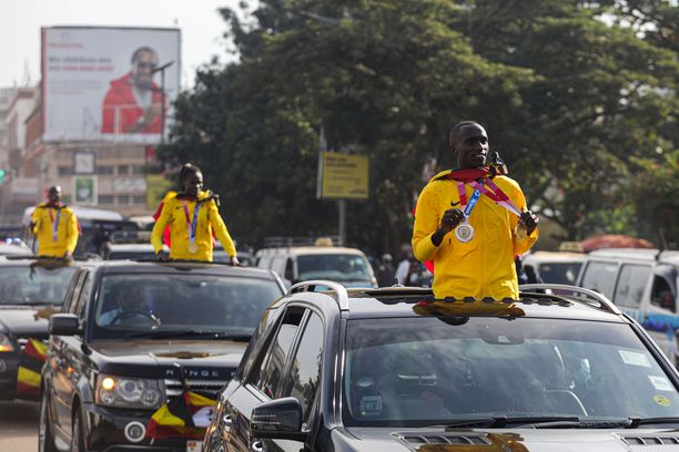 Ugandan pääkaupungin Kampalan mitalijuhlia olympialaisten jälkeen.