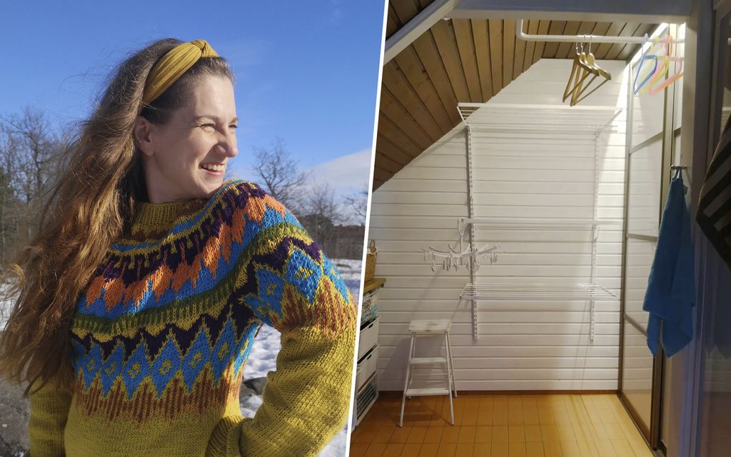 Krista muutti saunan kodinhoito­huoneeksi: ”Paljon mahdol­lisuuksia käyttää neliöitä”