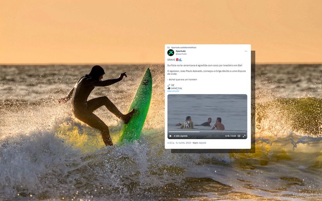 Video: Surffitähti löi naista – Käsittämätön selitys pimahduk­selleen: ”Luulin häntä mieheksi”