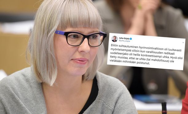 Aino-Kaisa Pekosen erityisavustajan Juho Orjalan tviiteistä nousi kohu.