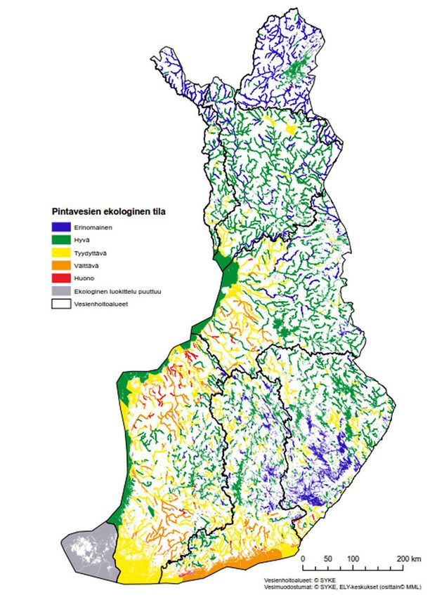 Suomen vedet eivät ole niin puhtaita kuin uskotaan - kartta kertoo tilanteen
